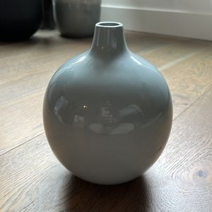 Light Grey-Blue Ceramic Mid-Century Modern Vase